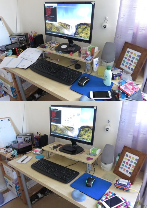 desk tidy before and after