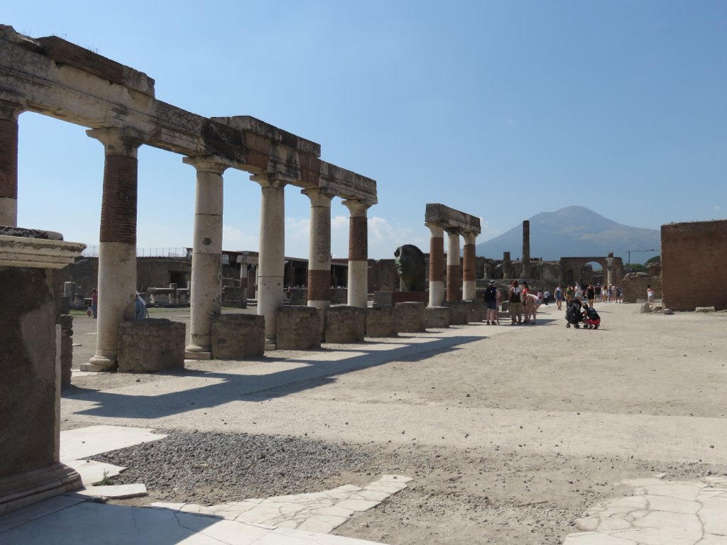 Pompeii forum, with Vesuvius in the background