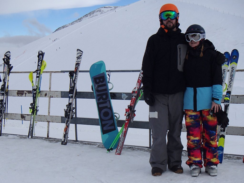 standing in front of the glacier