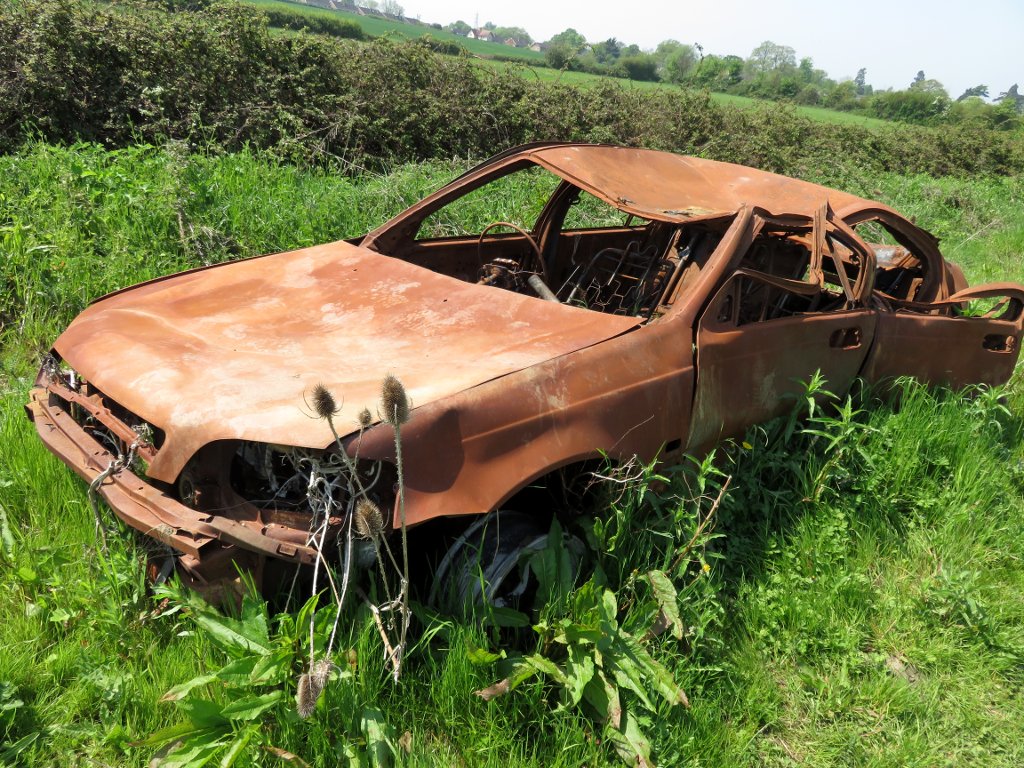 burnt out car