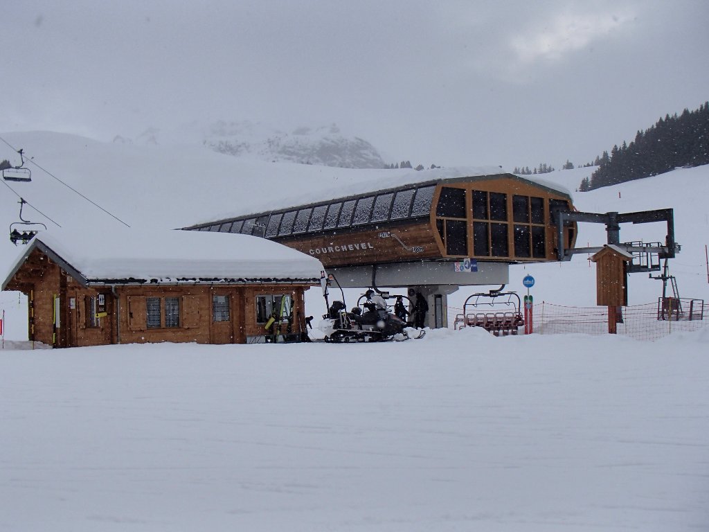 snowy chairlift