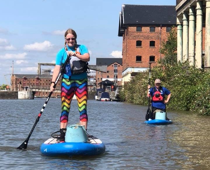 me on a paddleboard