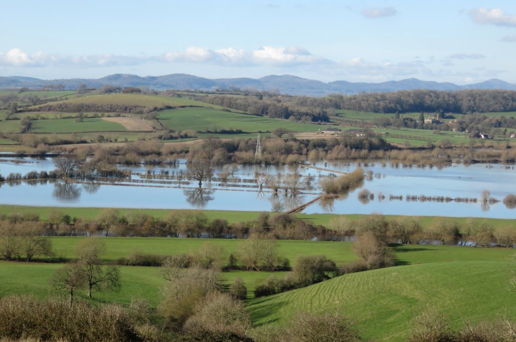 view of the Malvern hills, and Severn floodplain, from Sandhurst hill